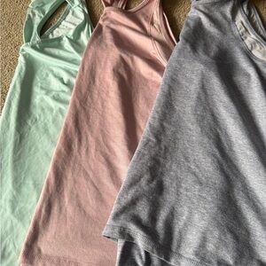 Set of Three Sleeveless Tops in Pastel Colors